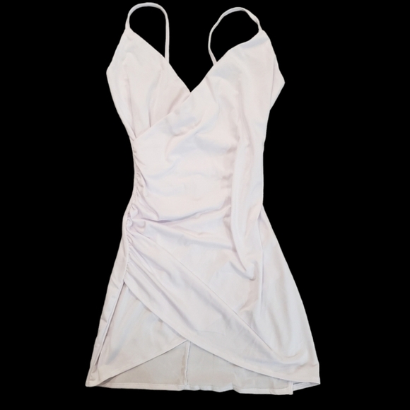 NEW Roma Sexy Wrapped Mini Bodycon Dress White Medium Yandy - Picture 2 of 5